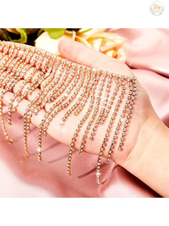 Rhinestone Fringe Belt with Beaded Trim & Tassel Chain for Jeans - DIY main image 5
